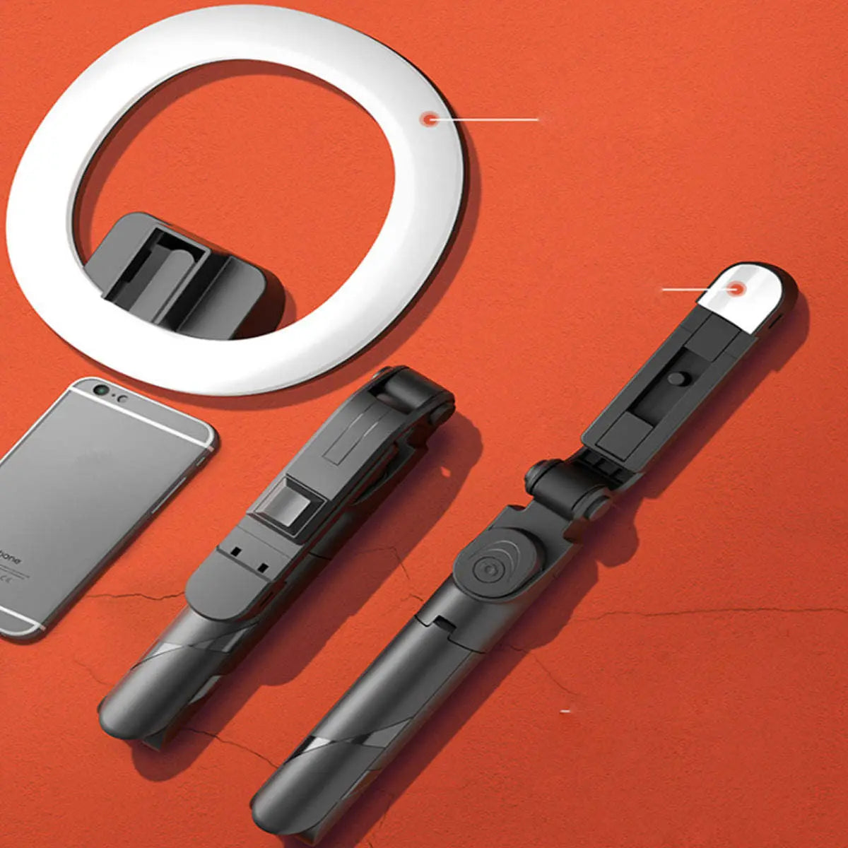 Self Video Portrait Soft Halo Light Stand With Dual LED Light And Bluetooth Remote - VINE GLOBAL