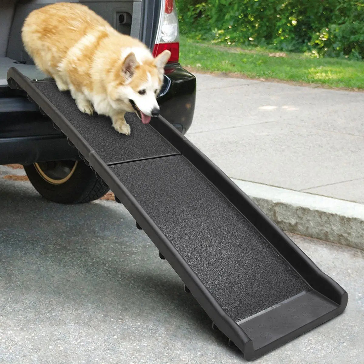 Portable Foldable Pet Ramp Climbing Ladder Suitable for Off-road Vehicle Trucks - Black XH - VINE GLOBAL