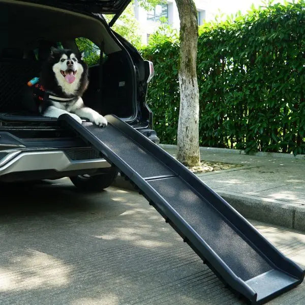 Portable Foldable Pet Ramp Climbing Ladder Suitable for Off-road Vehicle Trucks - Black XH - VINE GLOBAL