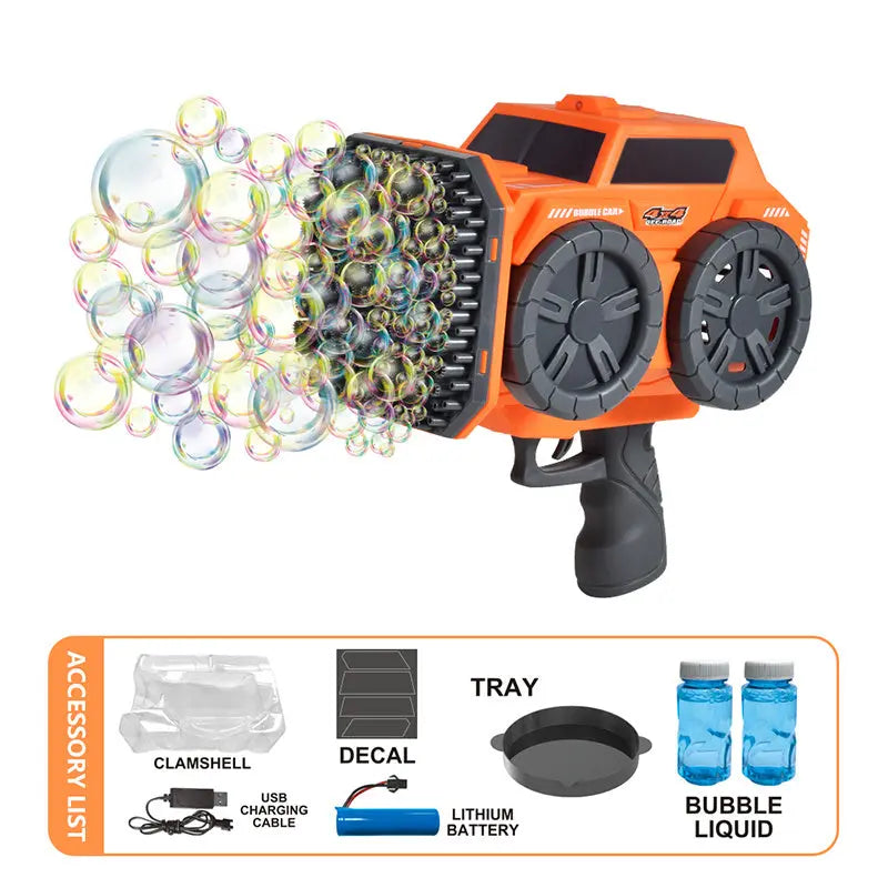 Kids Bubble Gun, off-road vehicle bubble machine, bubble solution, bubble machine for outdoor activities suitable for 3 4 5 6 7 8 9 10 11 12 year old boys girls Children birthday - VINE GLOBAL