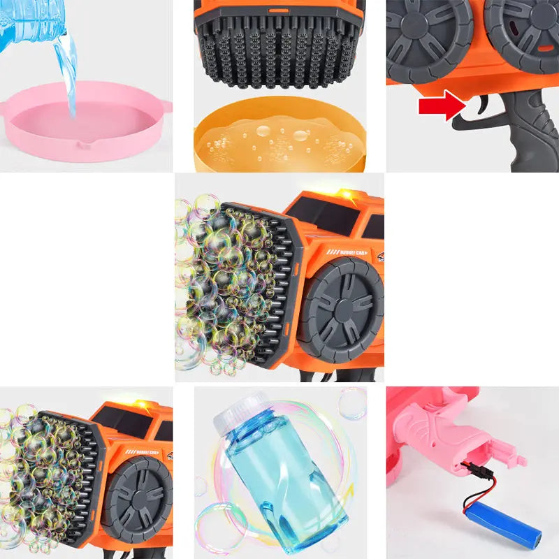 Kids Bubble Gun, off-road vehicle bubble machine, bubble solution, bubble machine for outdoor activities suitable for 3 4 5 6 7 8 9 10 11 12 year old boys girls Children birthday - VINE GLOBAL