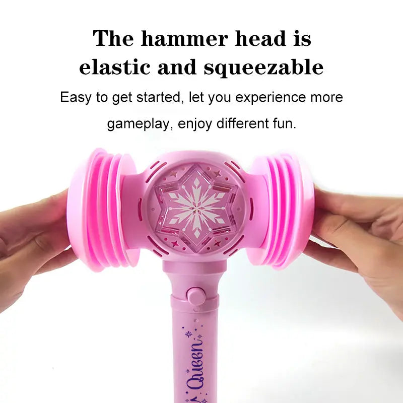 Kids Bubble Wand Blower Bubble Hammer, music and Light up automatic bubble machine, Girls outdoor Fun bubble toy, Birthday Party Easter Gift for 3-8 years old toddler Boys Girls (pink) - VINE GLOBAL