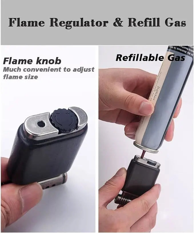 Pipe Lighter Soft Flame Refillable Gas Wooden Case Fire Starter Cigarette Candle Lighter For Men Women Gift - VINE GLOBAL