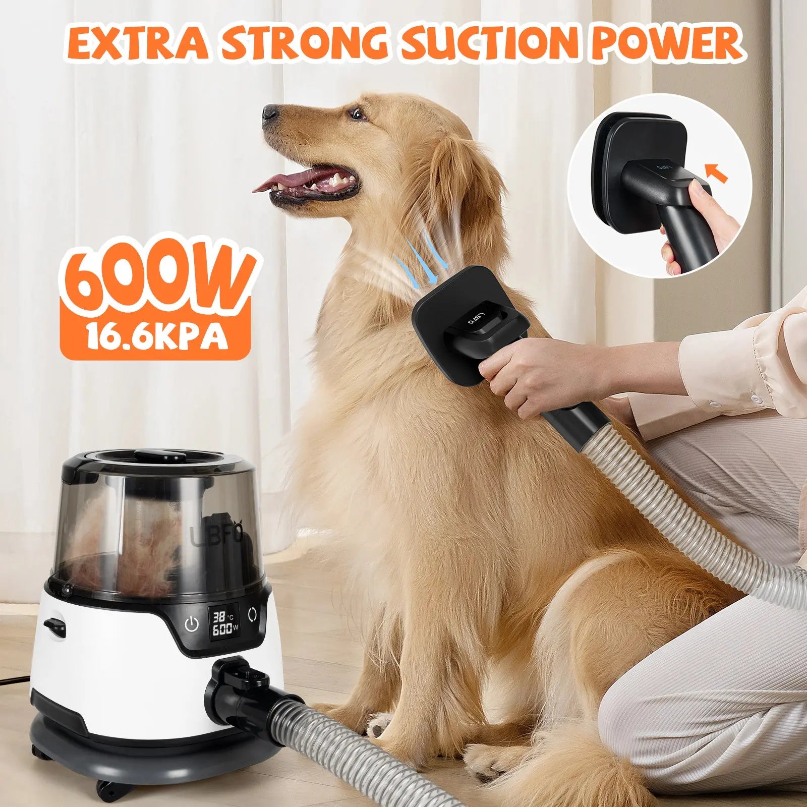 Dog Grooming Kit Low Noise Wholesale Pet Hair Vacuum Cleaner Dog Dryer Removal Brush with 6 Pet Grooming Tools - VINE GLOBAL