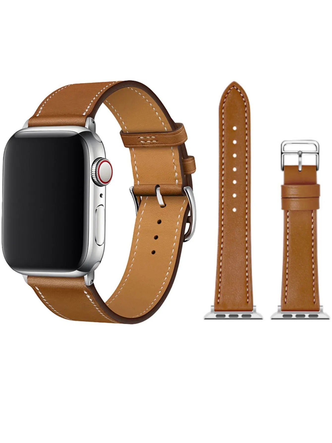 Compatible with Apple Watch Band 49mm 45mm 44mm 42mm 41mm 40mm 38mm, Genuine Leather Band Replacement Strap Compatible with Apple Watch Ultra 2/1 Series 9/8/7/6/5/4/3/2/1/SE/SE2 - VINE GLOBAL