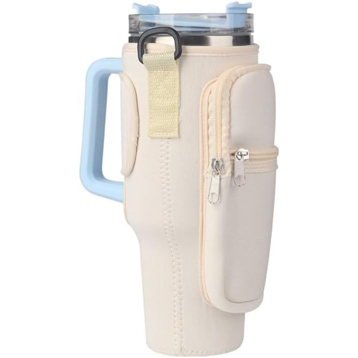 Water Bottle Carrier Bag Fit For 40oz Tumbler With Handle, Water Bottle Holder Bag With Adjustable Shoulder Strap For Hiking Travelling Camping - VINE GLOBAL