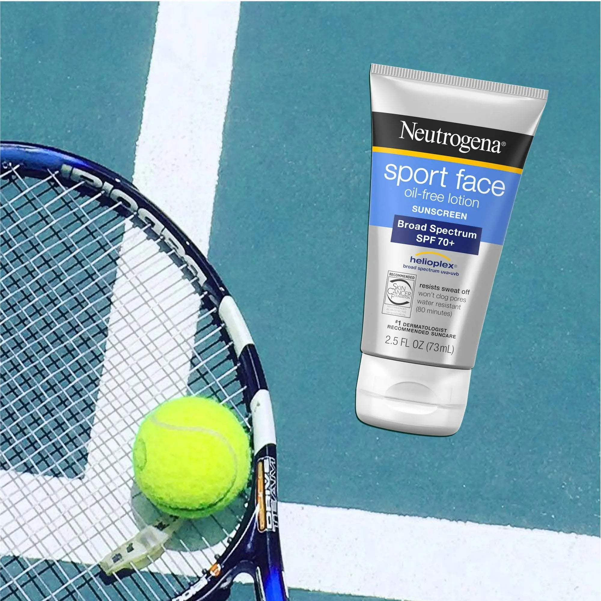 Neutrogena Sport Face Oil-Free Lotion Sunscreen, SPF 70+ Sunblock, 2.5 fl oz - VINE GLOBAL