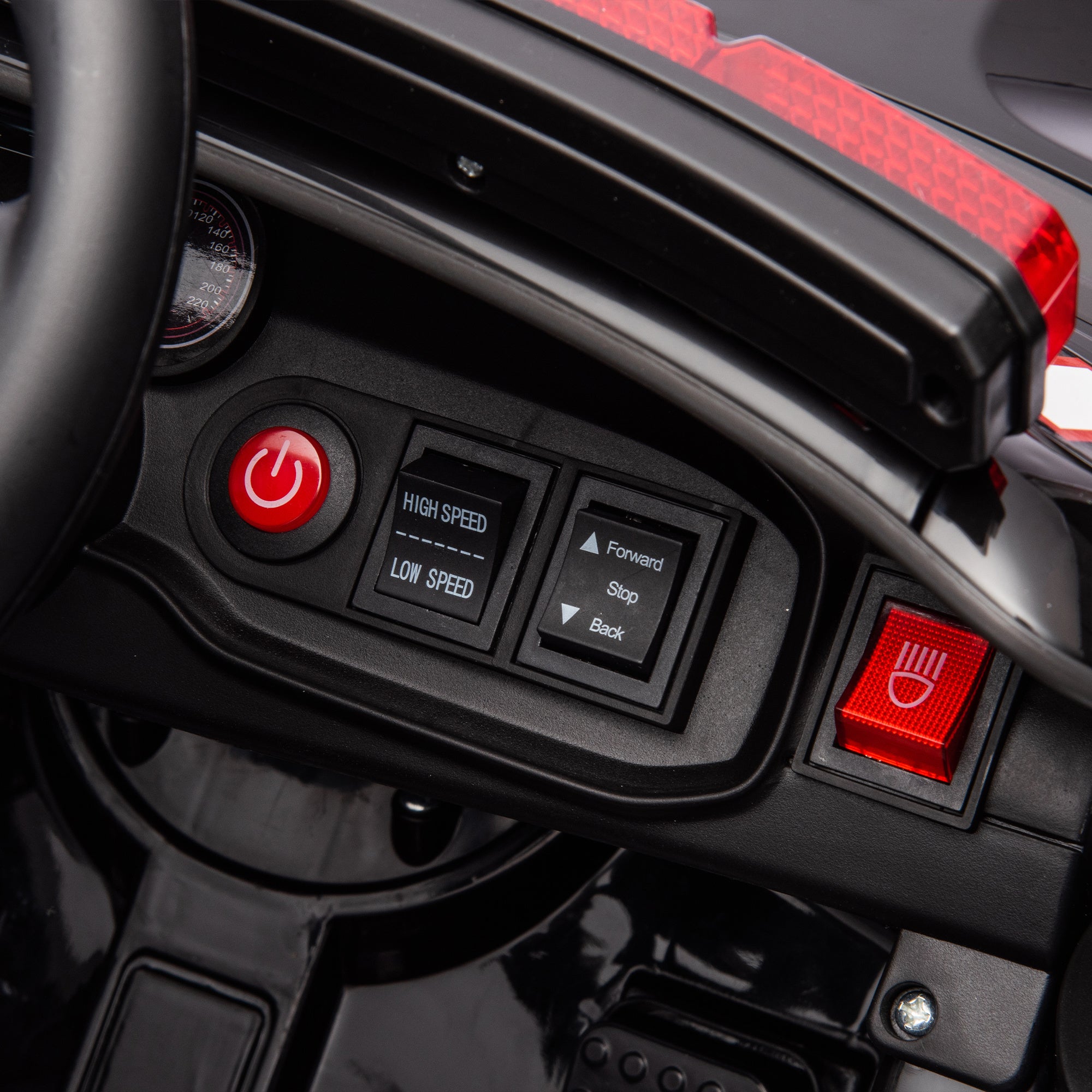 24v Kids ride on police car W/Parents Remote Control,anti-collision bar,Front& top alarm light design,Police car sticker,megaphone,three-speed,slow start,Four wheel suspension. - VINE GLOBAL