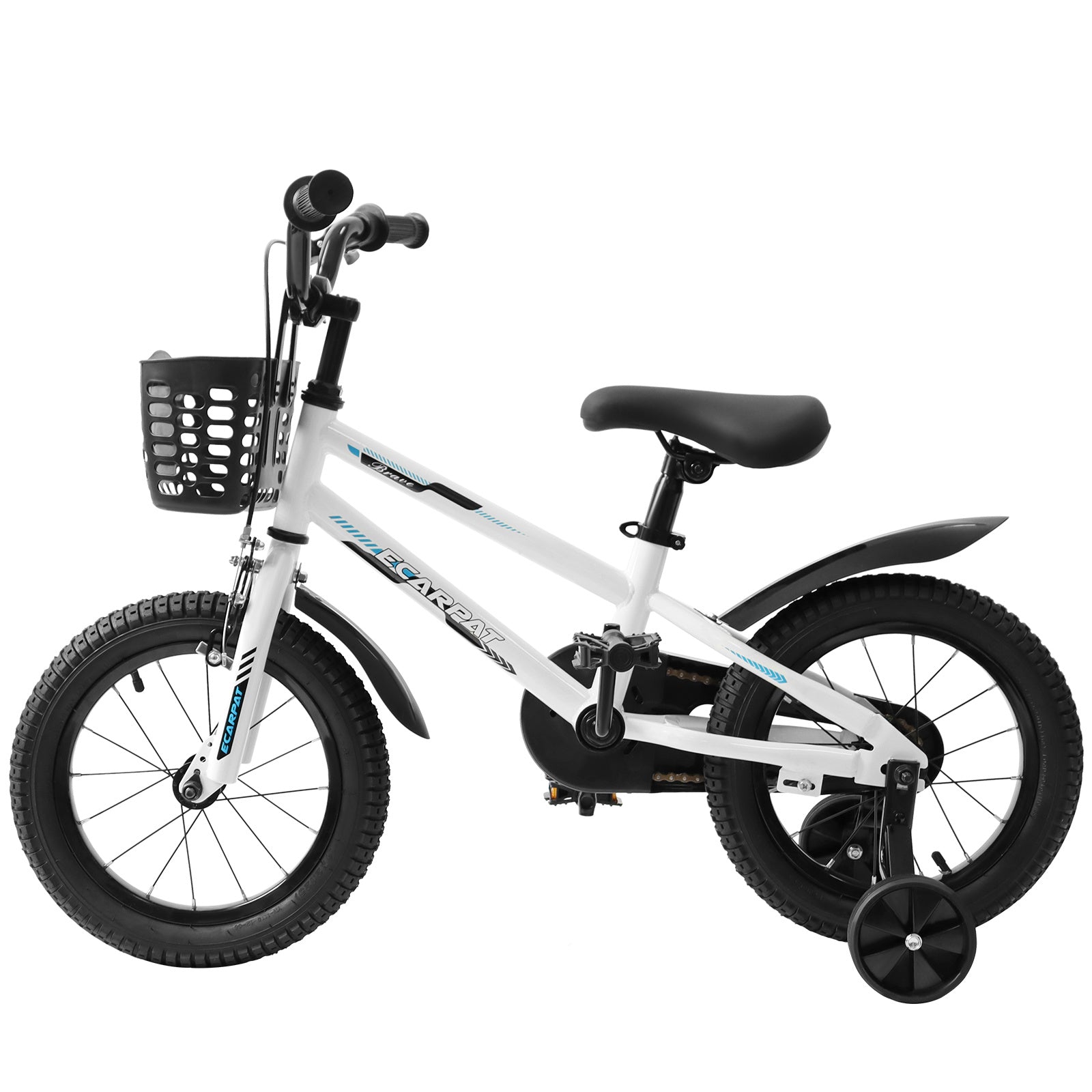 C14111A Kids Bike 14 inch for Boys & Girls with Training Wheels, Freestyle Kids' Bicycle with Bell,Basket and fender. - VINE GLOBAL