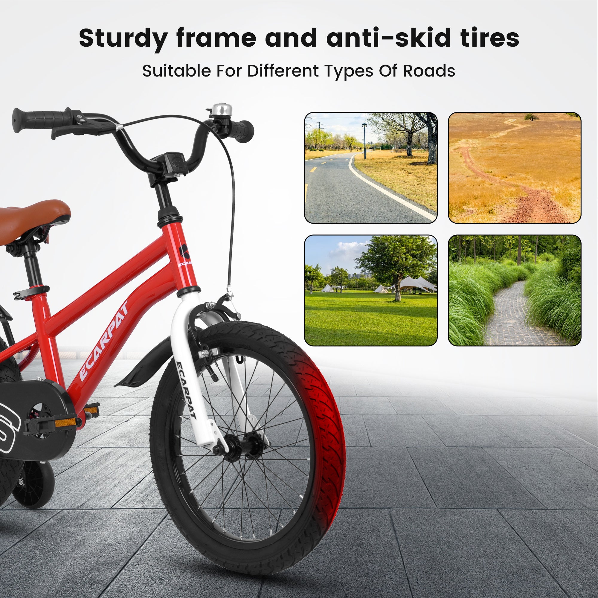 A16114 Kids Bike 16 inch for Boys & Girls with Training Wheels, Freestyle Kids' Bicycle with fender. - VINE GLOBAL