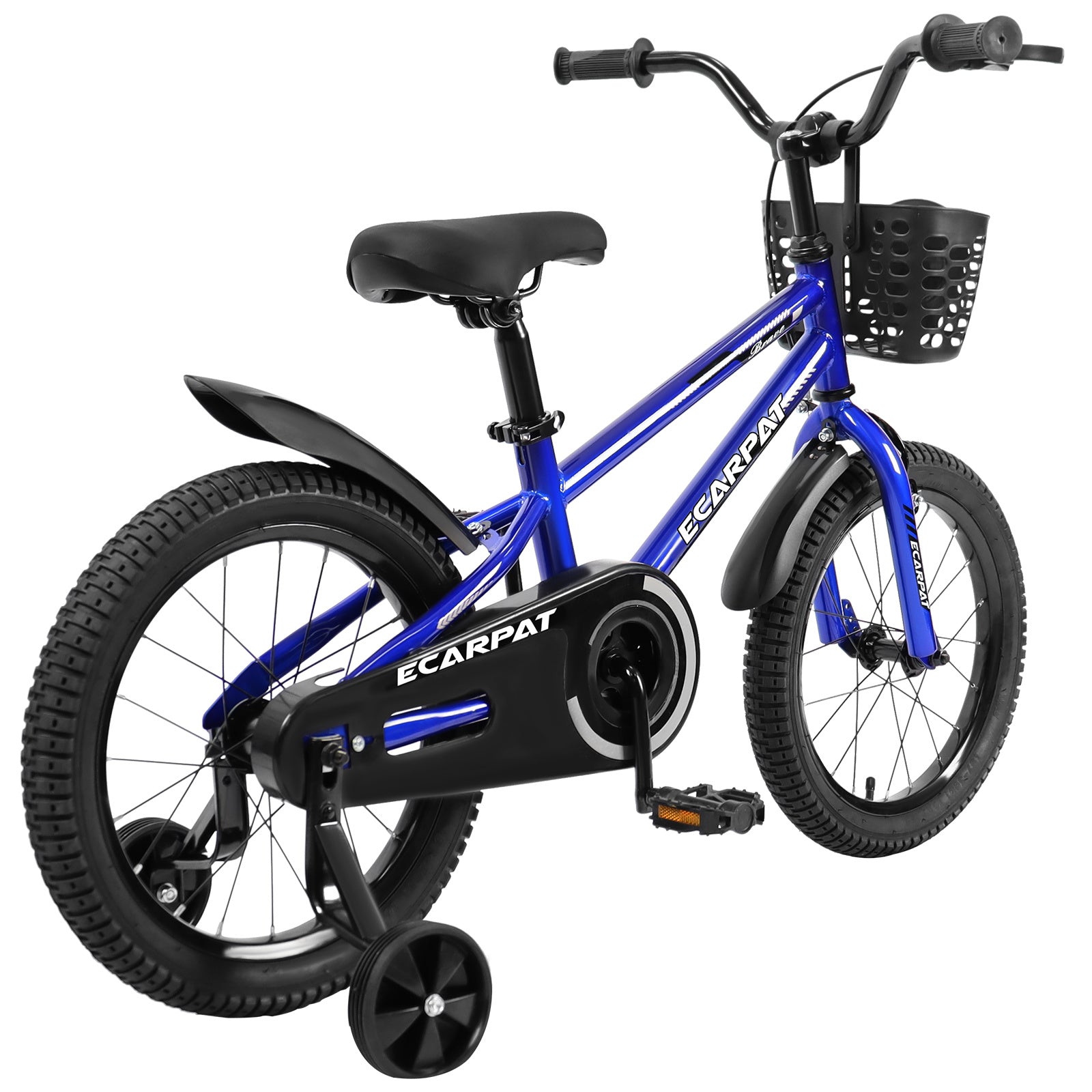 C14111A Kids Bike 14 inch for Boys & Girls with Training Wheels, Freestyle Kids' Bicycle with Bell,Basket and fender. - VINE GLOBAL