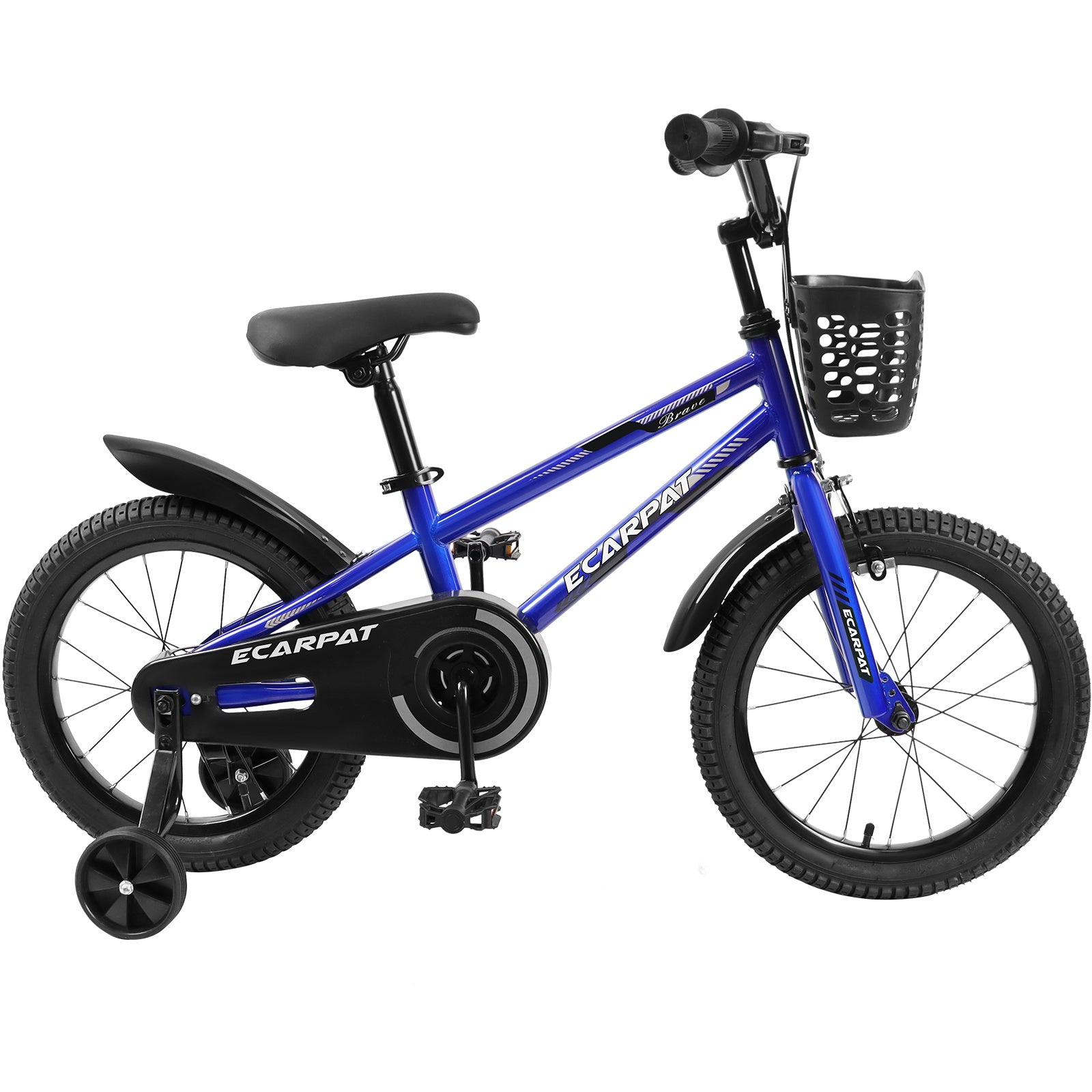 C14111A Kids Bike 14 inch for Boys & Girls with Training Wheels, Freestyle Kids' Bicycle with Bell,Basket and fender. - VINE GLOBAL