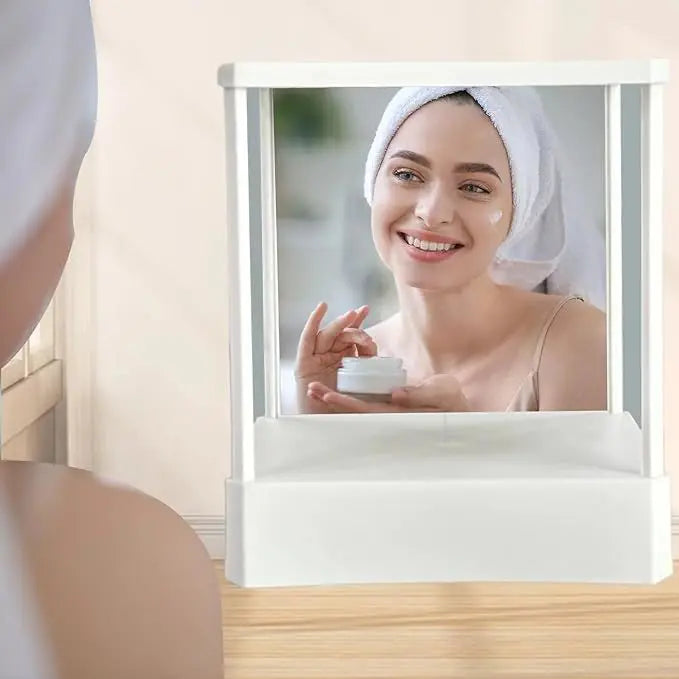 Non Reversing Mirror, Real Me Mirror, Reverse Mirror, Non-reversing Cosmetic Stand Mirror, Image Of Makeup Mirror No Mirror Restoration, Inverted Mirror For Cosmetic, Facial Correction - VINE GLOBAL