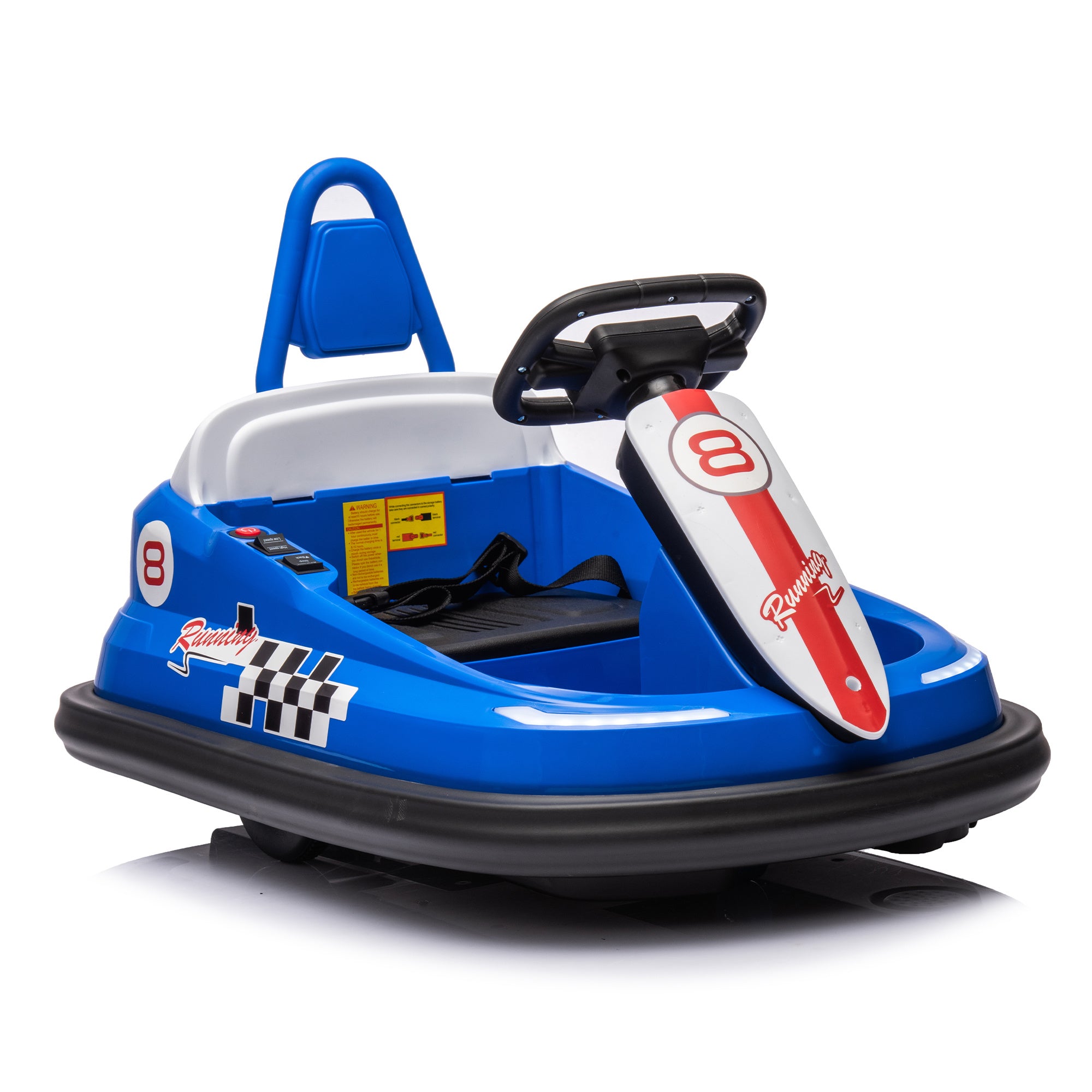 6V Kids Ride on Electric Go Kart Bumper Car W/Parents Remote Control,Three Speed Adjustable,LED Lights,Horn,Bluetooth,Player&360°Spin,Vehicle body with Anti-collision padding for 18m+. - VINE GLOBAL