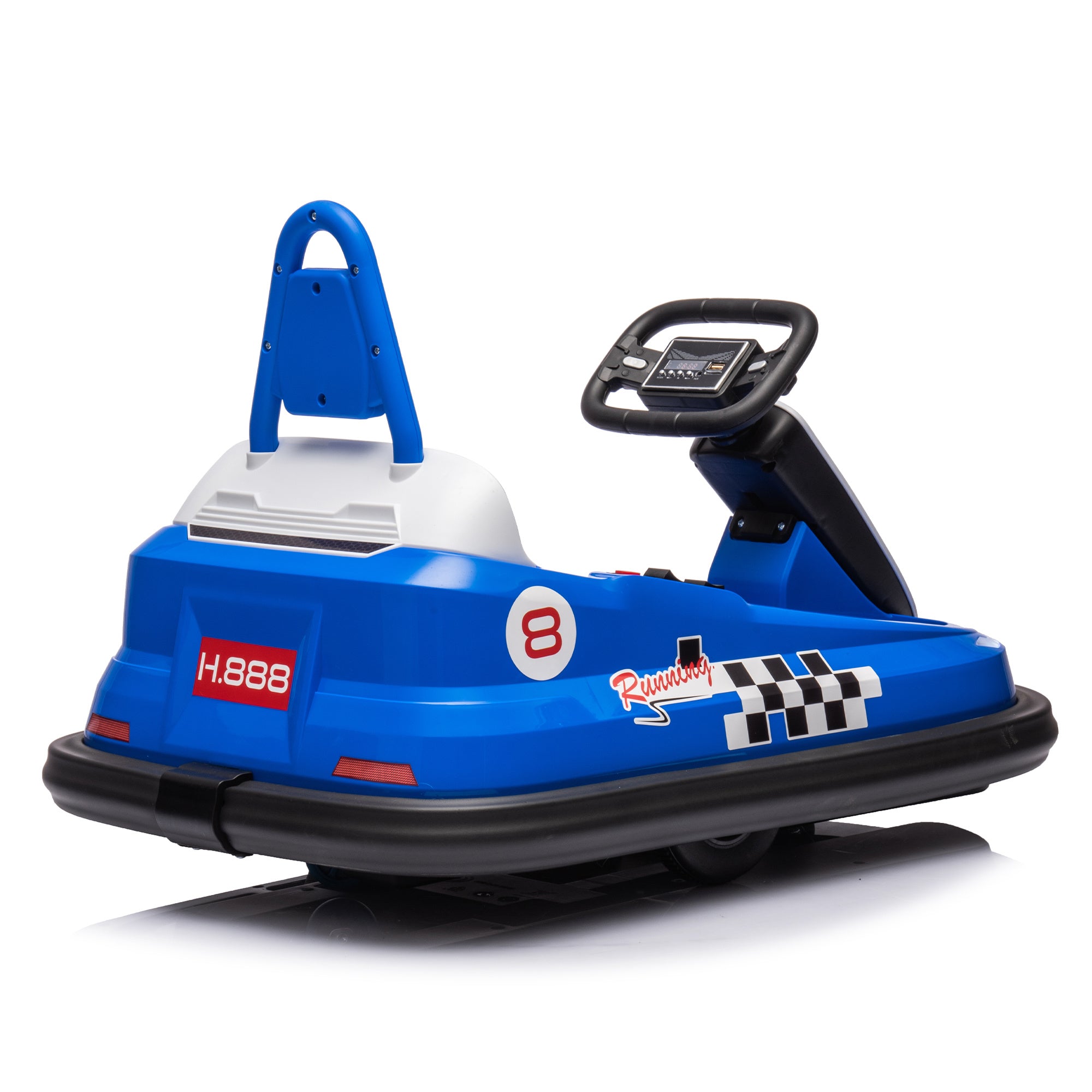 6V Kids Ride on Electric Go Kart Bumper Car W/Parents Remote Control,Three Speed Adjustable,LED Lights,Horn,Bluetooth,Player&360°Spin,Vehicle body with Anti-collision padding for 18m+. - VINE GLOBAL