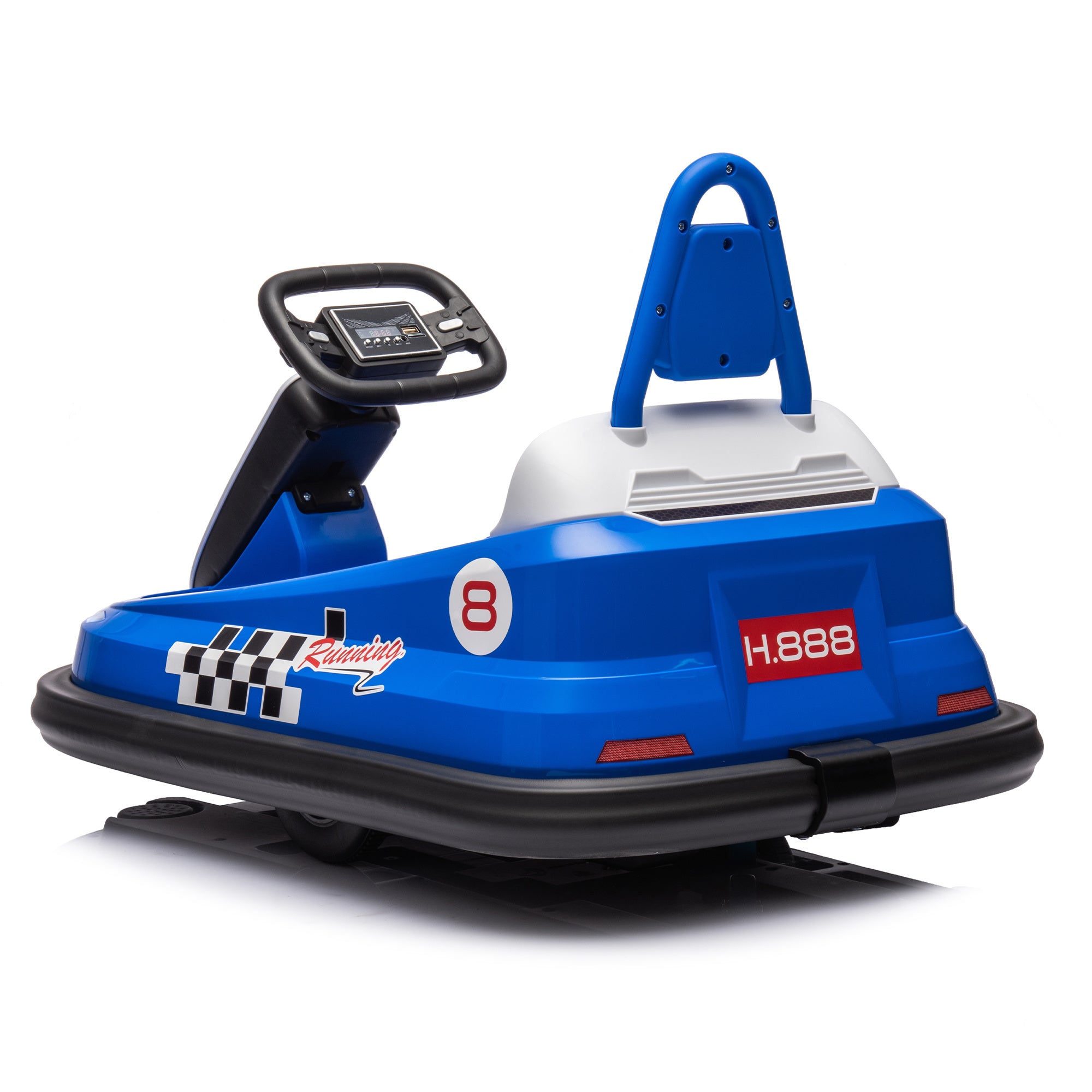 6V Kids Ride on Electric Go Kart Bumper Car W/Parents Remote Control,Three Speed Adjustable,LED Lights,Horn,Bluetooth,Player&360°Spin,Vehicle body with Anti-collision padding for 18m+. - VINE GLOBAL