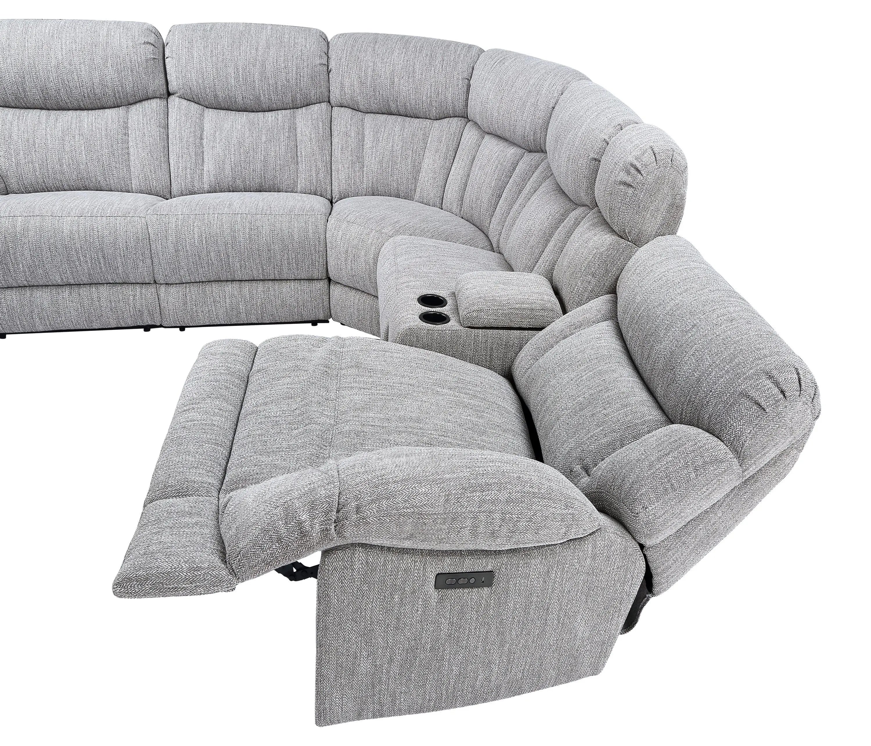 Park City - 5 Piece Sectional - Pearl Silver - VINE GLOBAL