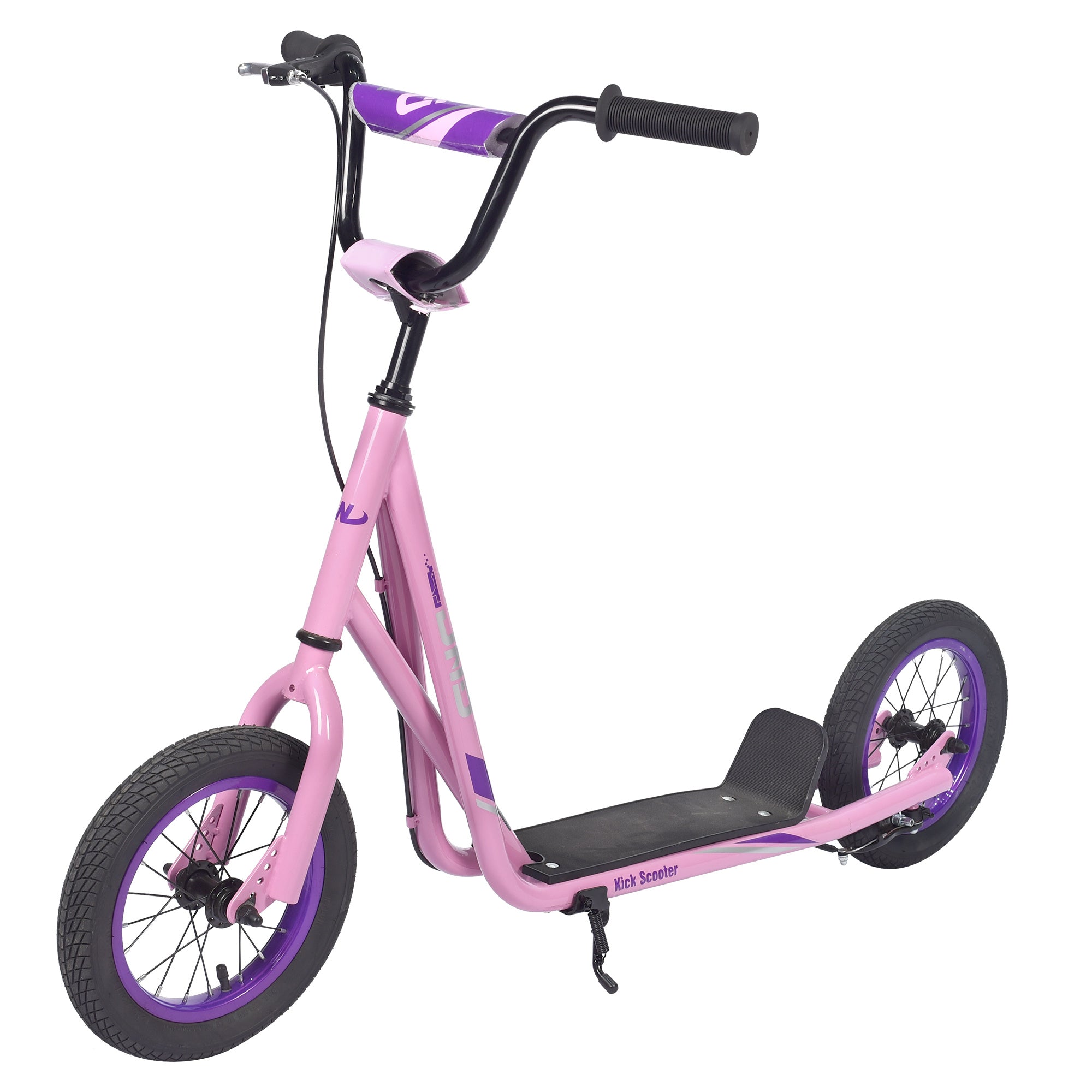 Youth Scooter Kick Scooter for Kids 6+ with Adjustable Handlebar, 12 Inch Inflatable Wheels ,Widened non-slip Footboard - VINE GLOBAL