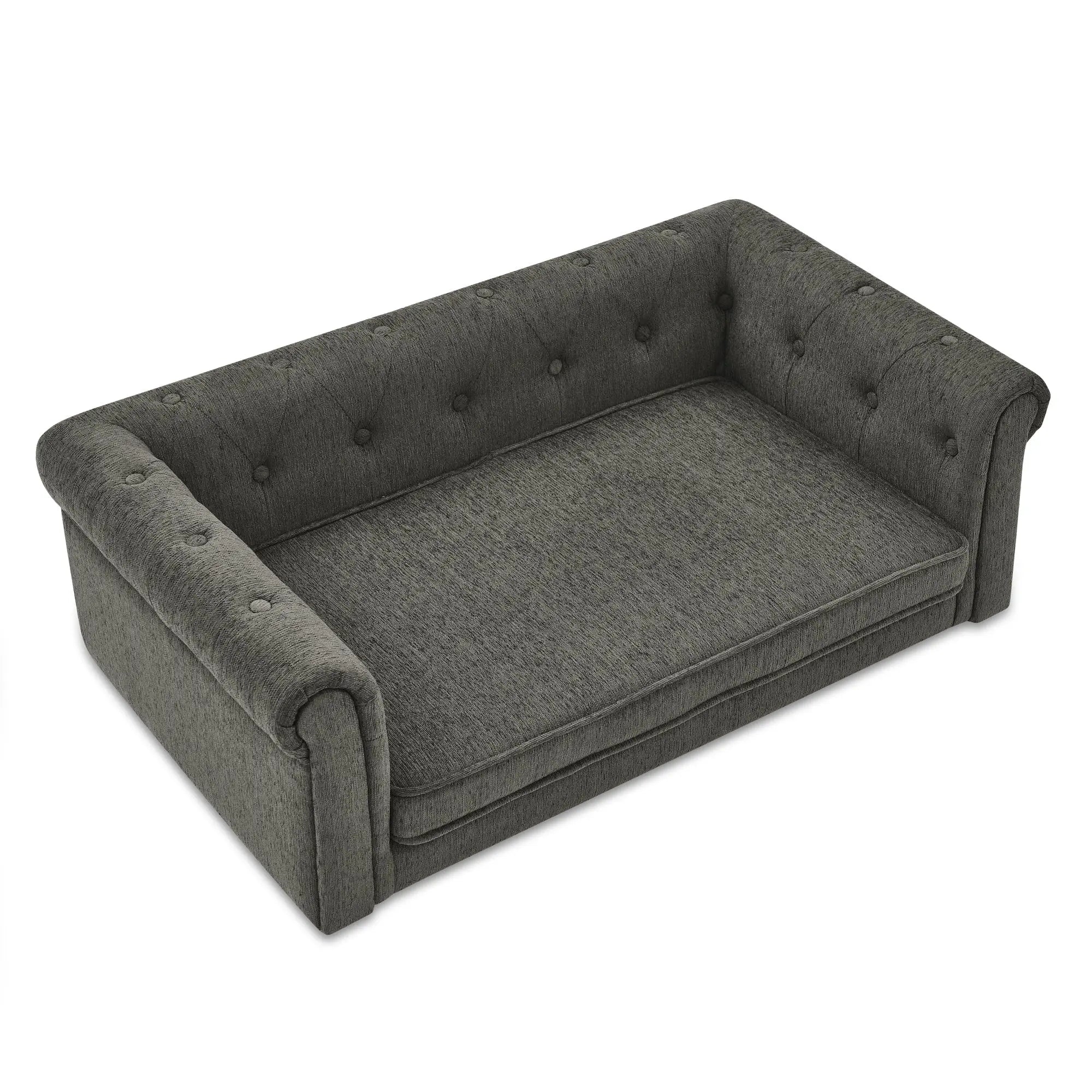 Elegant Rectangle Pet Bed for Medium and Large Dogs, Durable Elevated Dog Sofa Bed, Comfortable Dog Couch, Modern and Stylish Dog Sofa for Large Dogs,Dark grey - VINE GLOBAL