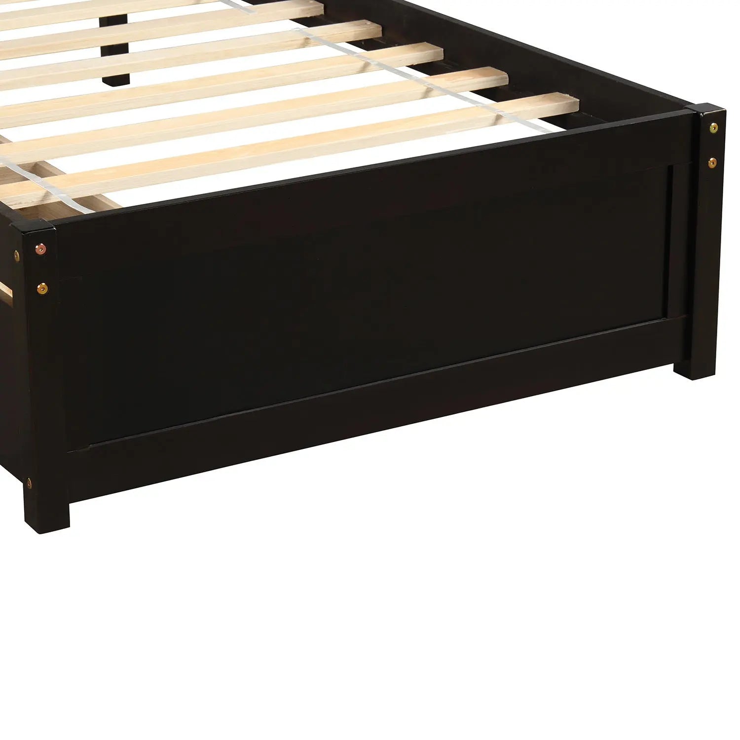 Twin Platform Storage Bed Wood Bed Frame with Two Drawers and Headboard, Espresso(Previous SKU: SF000062PAA) - VINE GLOBAL