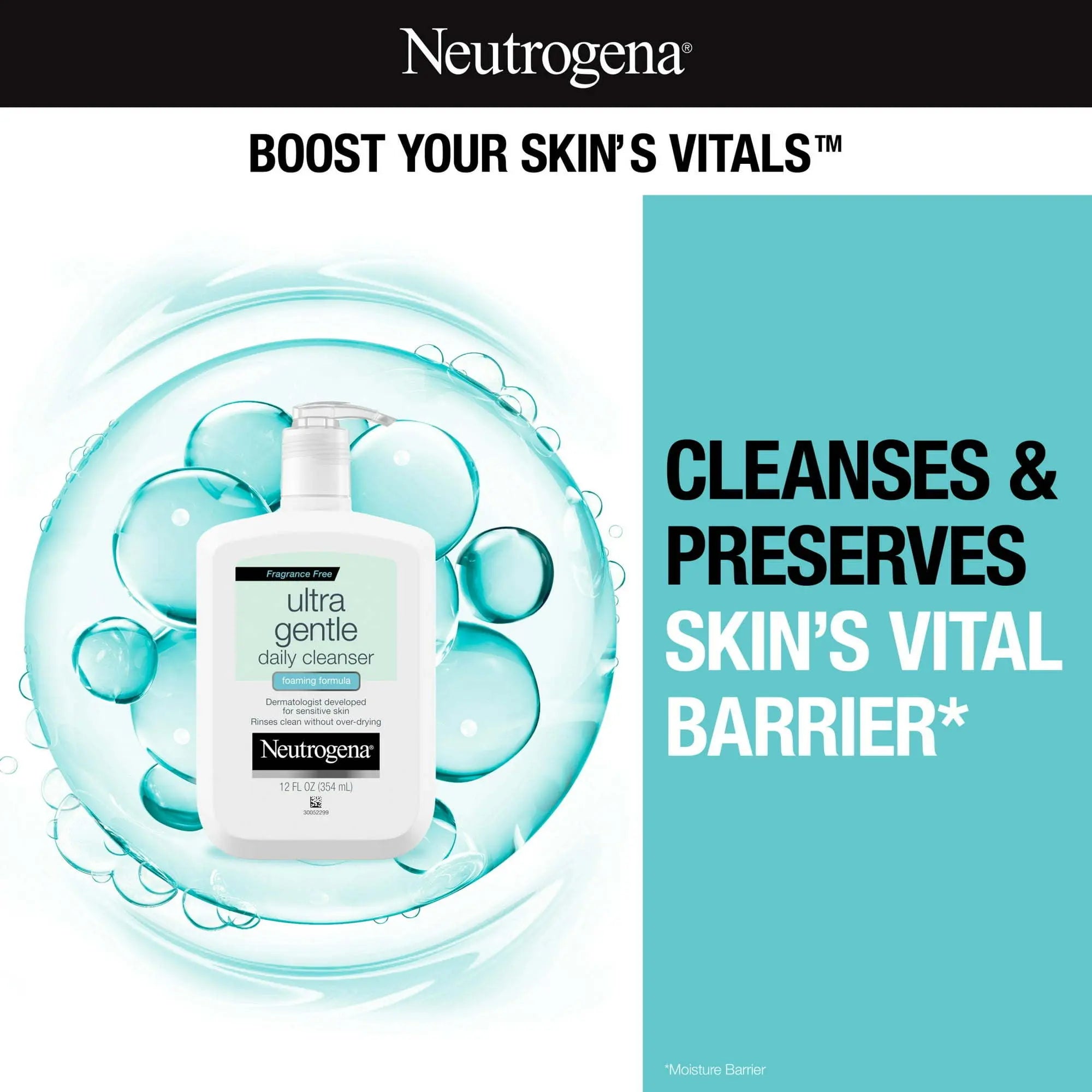 Neutrogena Fragrance Free Ultra Gentle Foaming Face Wash, 12 fl. oz - VINE GLOBAL