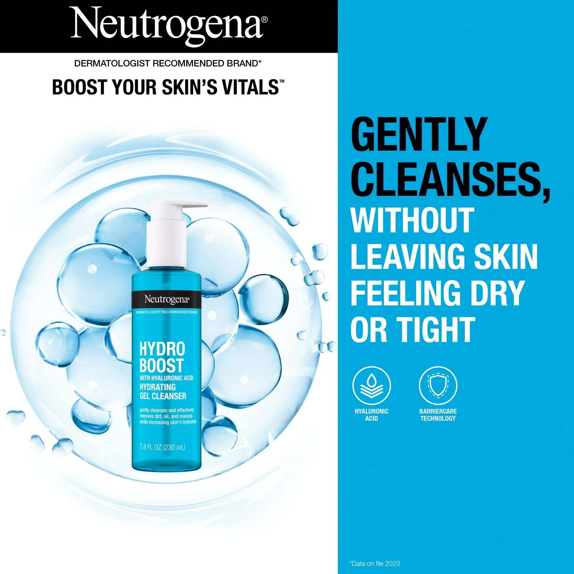 Neutrogena Hydro Boost Hydrating Hyaluronic Acid Gel Facial Cleanser and Face Wash, 7.8 oz - VINE GLOBAL