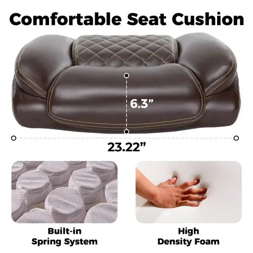 Executive Office Chair - 500lbs Heavy Duty Office Chair, Wide Seat Bonded Leather Office Chair with 30-Degree Back Tilt & Lumbar Support (Brown) - VINE GLOBAL