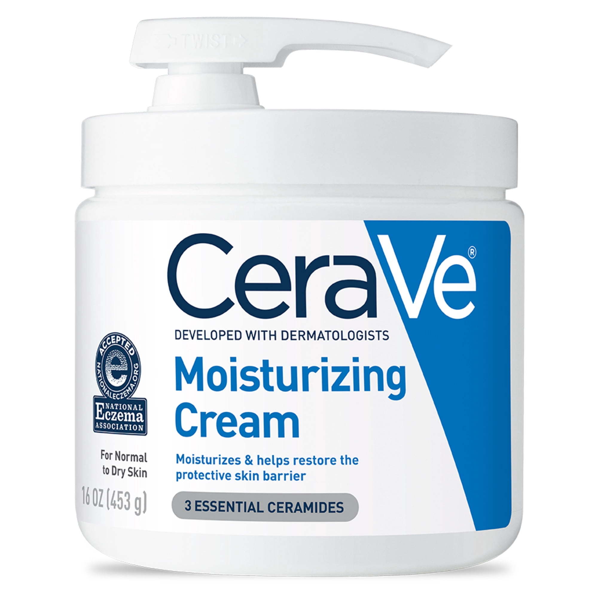 CeraVe Moisturizing Cream with Pump, Face Moisturizer & Body Lotion, Normal to Very Dry Skin 16 oz - VINE GLOBAL