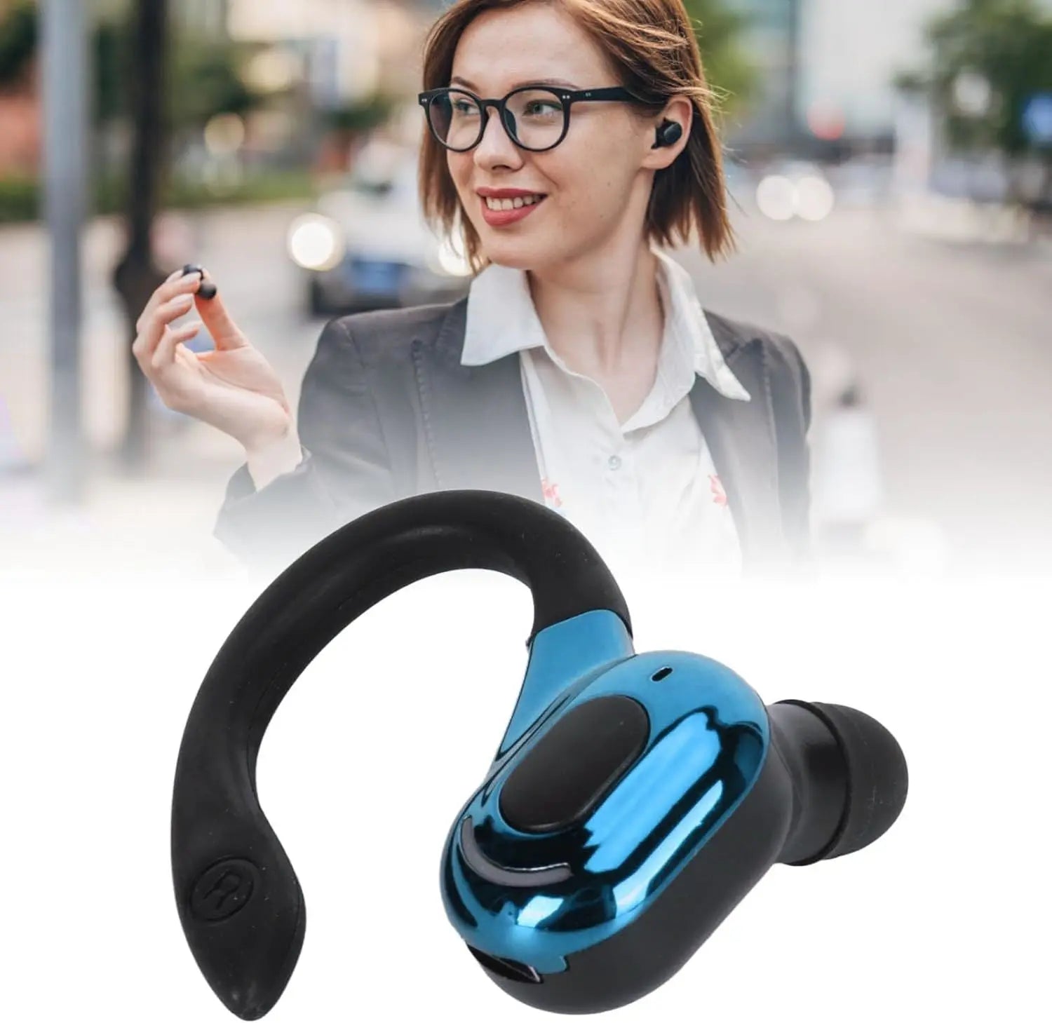 Bluetooth Earpiece, HiFi Stereo Sound Wireless Handsfree Headset with Charging Cable, Noise Reduction IPX4 Waterproof Earphones for Smartphones Laptop Trucker Driver - VINE GLOBAL