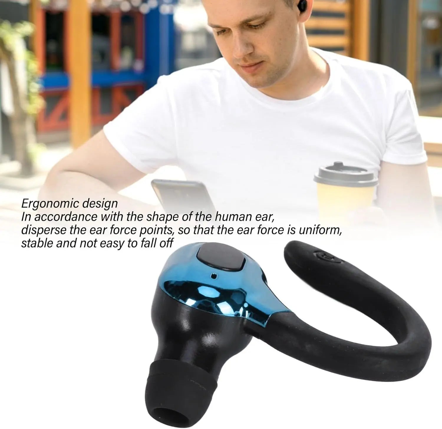 Bluetooth Earpiece, HiFi Stereo Sound Wireless Handsfree Headset with Charging Cable, Noise Reduction IPX4 Waterproof Earphones for Smartphones Laptop Trucker Driver - VINE GLOBAL