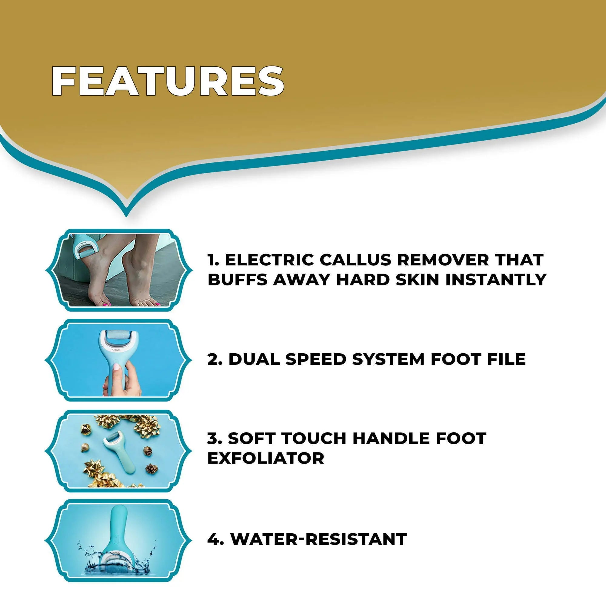 Amope Pedi Perfect Pro Rechargeable Foot File Dual- Speed with Diamond Crystals for Feet Hard and Dead Skin  Ultra Coarse Refill Head (Blue Gadget) 1 Count - VINE GLOBAL