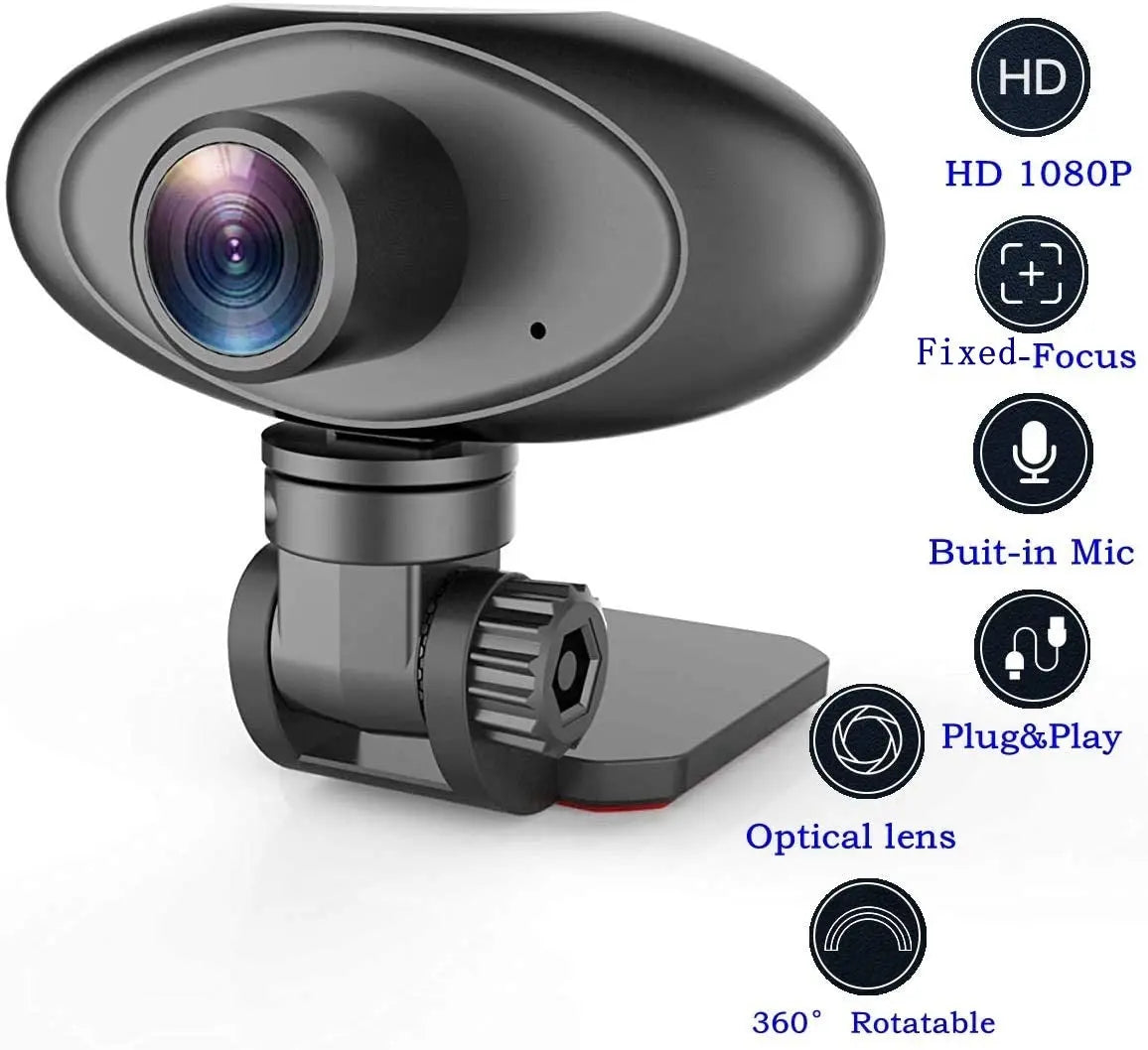 HD 1080P Webcam Noise Reducing Microphone Widescreen Rii RC100 USB Computer Desktop Camera for Video Calling Streaming Recording Conferencing Gaming 360° Rotat Low-Light Correction - VINE GLOBAL