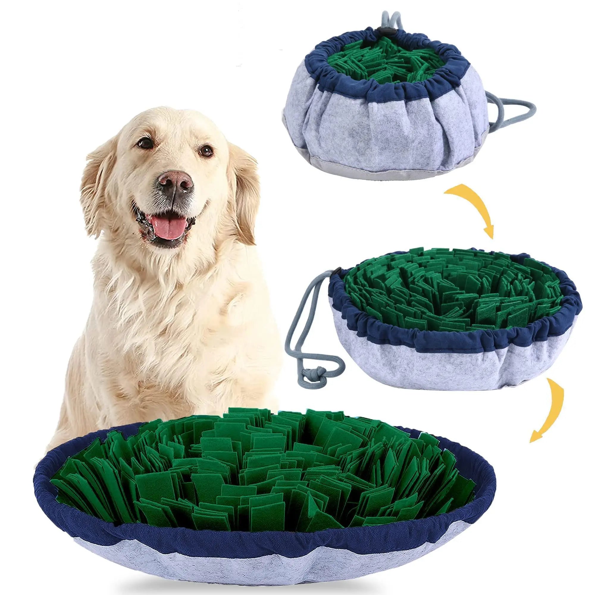 Adjustable Snuffle mat for Dogs Cats Dog Puzzle Toys Enrichment Pet Foraging mat for Smell Training and Slow Eating Stress Relief Dog Toy for Feeding Dog Mental Stimulation Toys - VINE GLOBAL