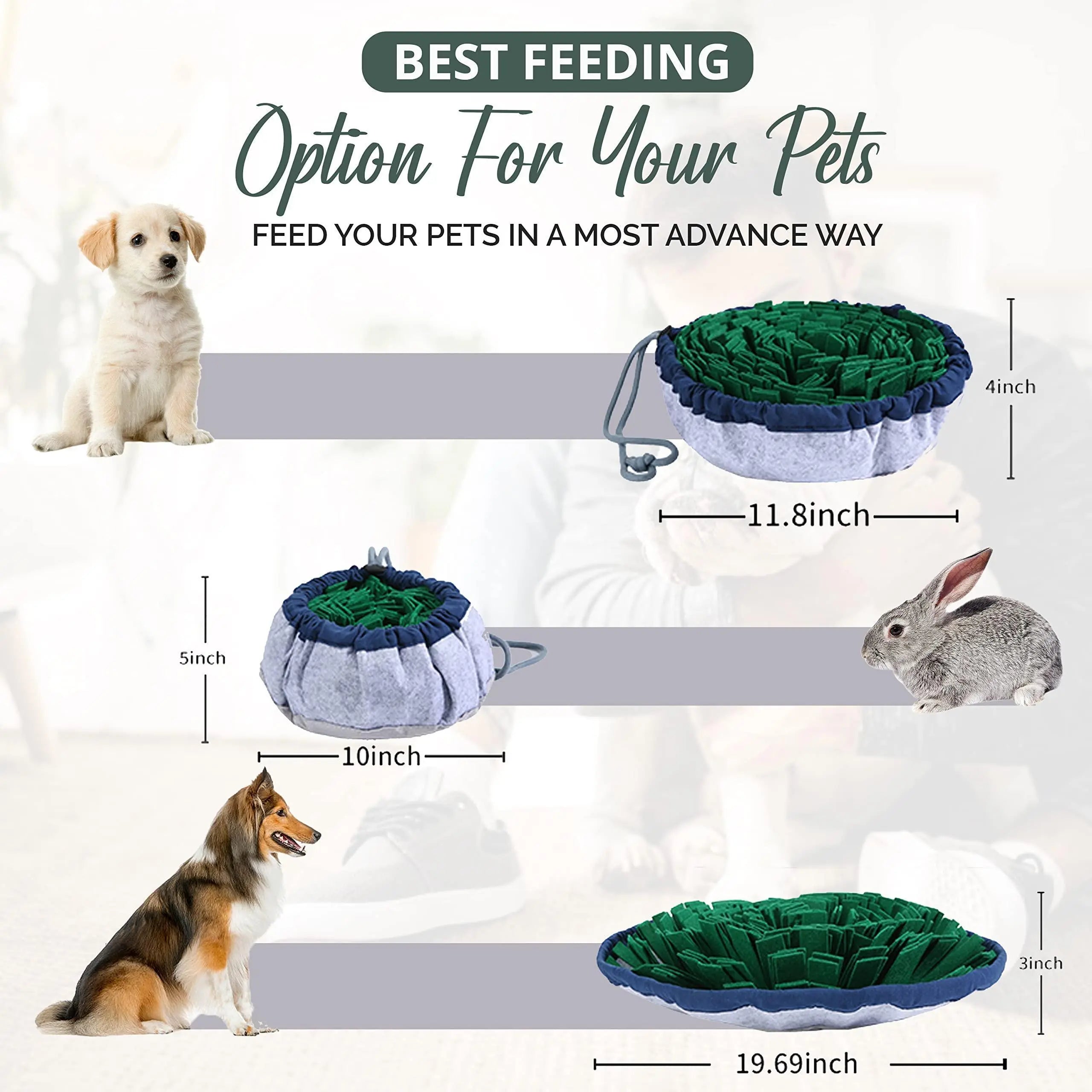 Adjustable Snuffle mat for Dogs Cats Dog Puzzle Toys Enrichment Pet Foraging mat for Smell Training and Slow Eating Stress Relief Dog Toy for Feeding Dog Mental Stimulation Toys - VINE GLOBAL