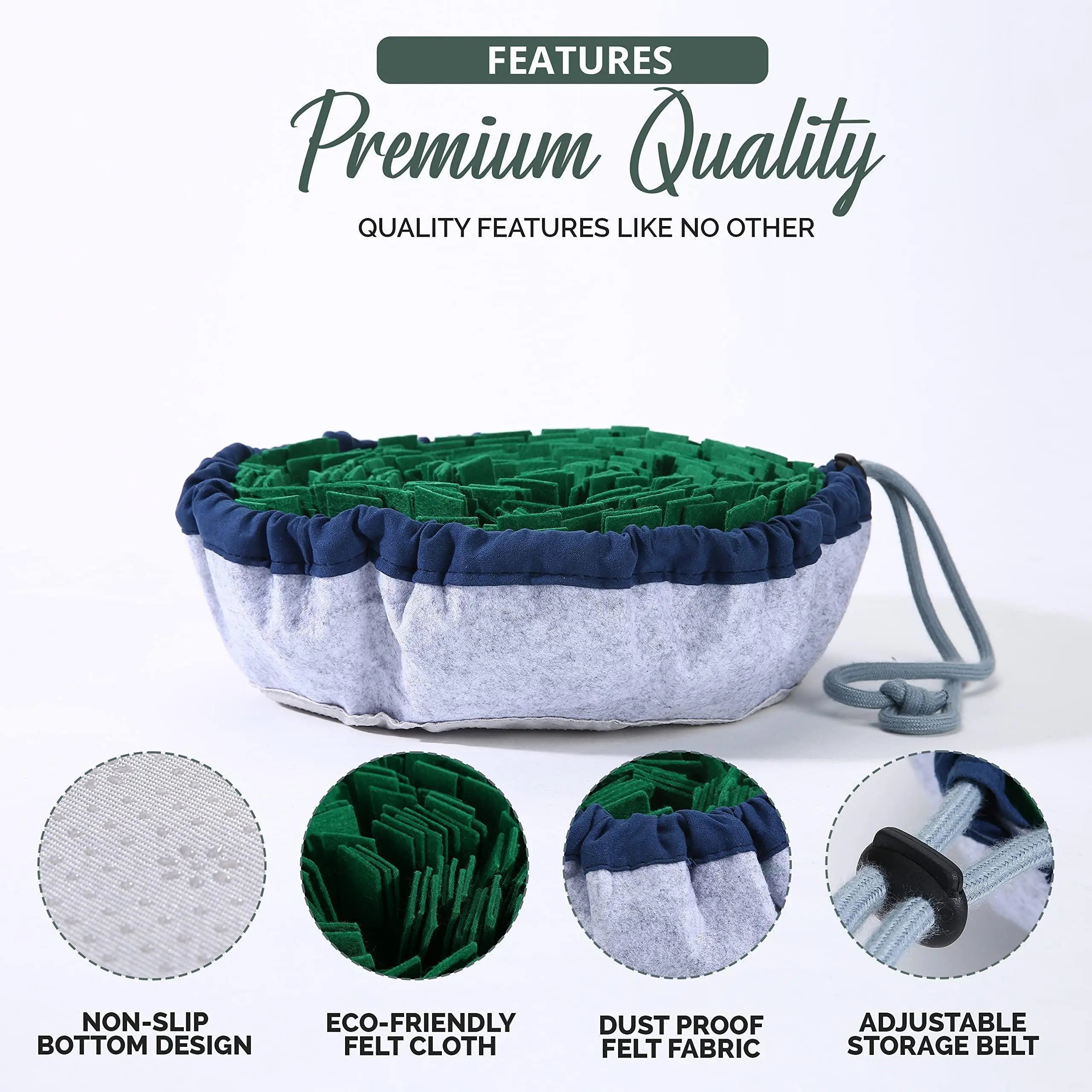 Adjustable Snuffle mat for Dogs Cats Dog Puzzle Toys Enrichment Pet Foraging mat for Smell Training and Slow Eating Stress Relief Dog Toy for Feeding Dog Mental Stimulation Toys - VINE GLOBAL