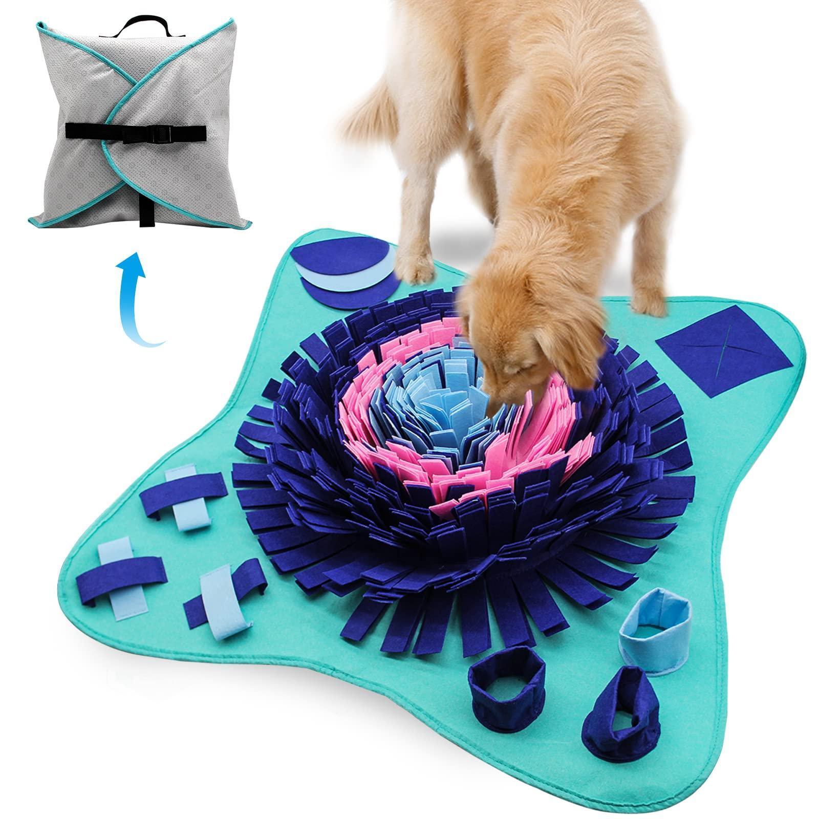 Snuffle Mat for Dogs Cats 25x25 inch Dog Snuffle Mat Interactive Feed Game for Boredom Encourages Natural Foraging Skills and Stress Relief for Small Medium Large Dogs - VINE GLOBAL