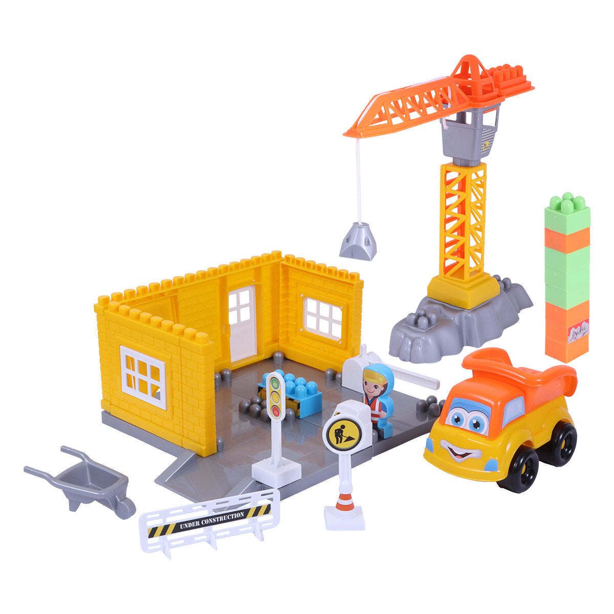 Ogi Mogi Toys Construction Blocks & Crane 44 Pieces - VINE GLOBAL