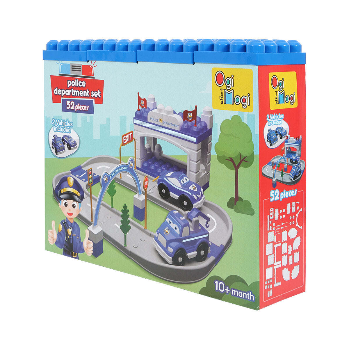 Ogi Mogi Toys Police Car Set (52 Pieces) - VINE GLOBAL