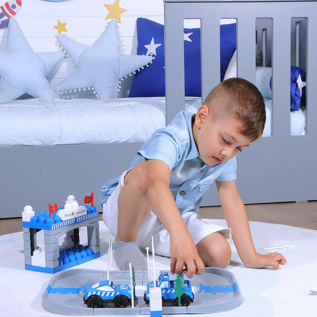 Ogi Mogi Toys Police Car Set (52 Pieces) - VINE GLOBAL