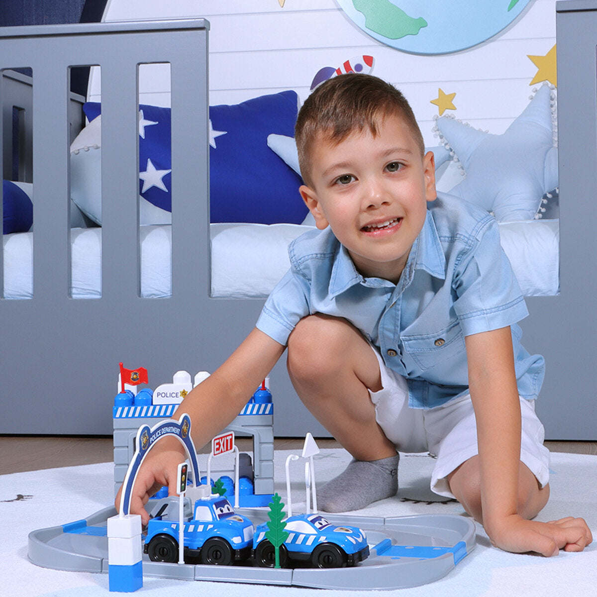 Ogi Mogi Toys Police Car Set (52 Pieces) - VINE GLOBAL