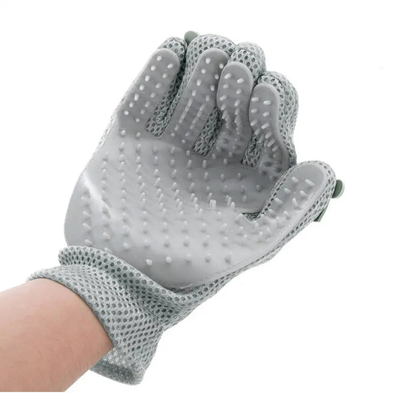 Pet Glove Cat Grooming Glove Cat Hair Deshedding Brush Gloves Cat Floating Hair Pet Hair Removal Brush Dog Bathing Massage Comb Silicone Hair Removal Gloves - VINE GLOBAL