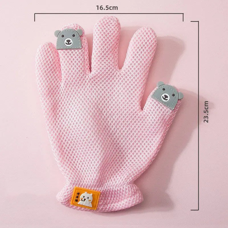 Pet Glove Cat Grooming Glove Cat Hair Deshedding Brush Gloves Cat Floating Hair Pet Hair Removal Brush Dog Bathing Massage Comb Silicone Hair Removal Gloves - VINE GLOBAL