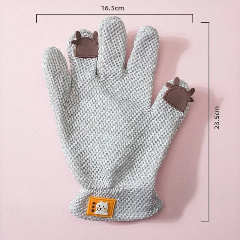 Pet Glove Cat Grooming Glove Cat Hair Deshedding Brush Gloves Cat Floating Hair Pet Hair Removal Brush Dog Bathing Massage Comb Silicone Hair Removal Gloves - VINE GLOBAL