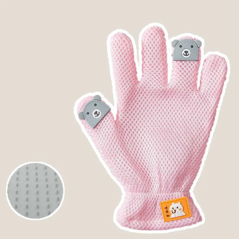 Pet Glove Cat Grooming Glove Cat Hair Deshedding Brush Gloves Cat Floating Hair Pet Hair Removal Brush Dog Bathing Massage Comb Silicone Hair Removal Gloves - VINE GLOBAL
