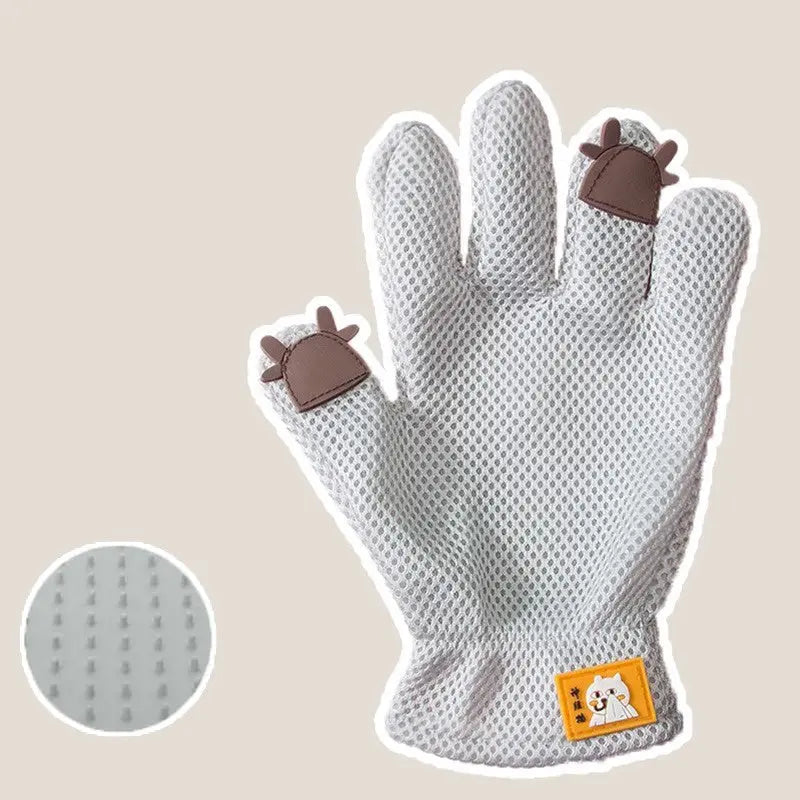 Pet Glove Cat Grooming Glove Cat Hair Deshedding Brush Gloves Cat Floating Hair Pet Hair Removal Brush Dog Bathing Massage Comb Silicone Hair Removal Gloves - VINE GLOBAL
