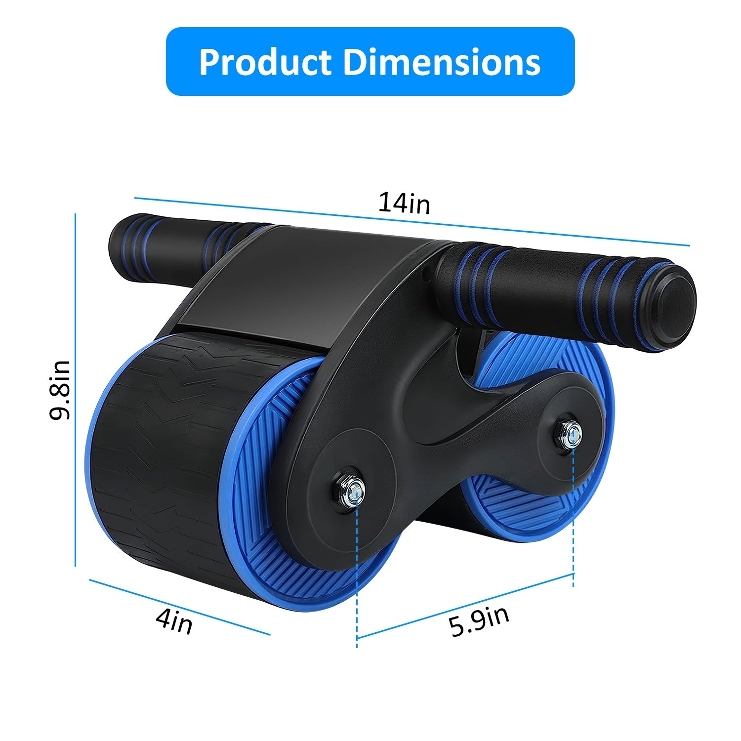 Automatic Rebound Abdominal Wheel Anti-slip AB Roller Wheel with Kneel Pad Phone Holder Home Gym Abdominal Exerciser for Men Women - VINE GLOBAL