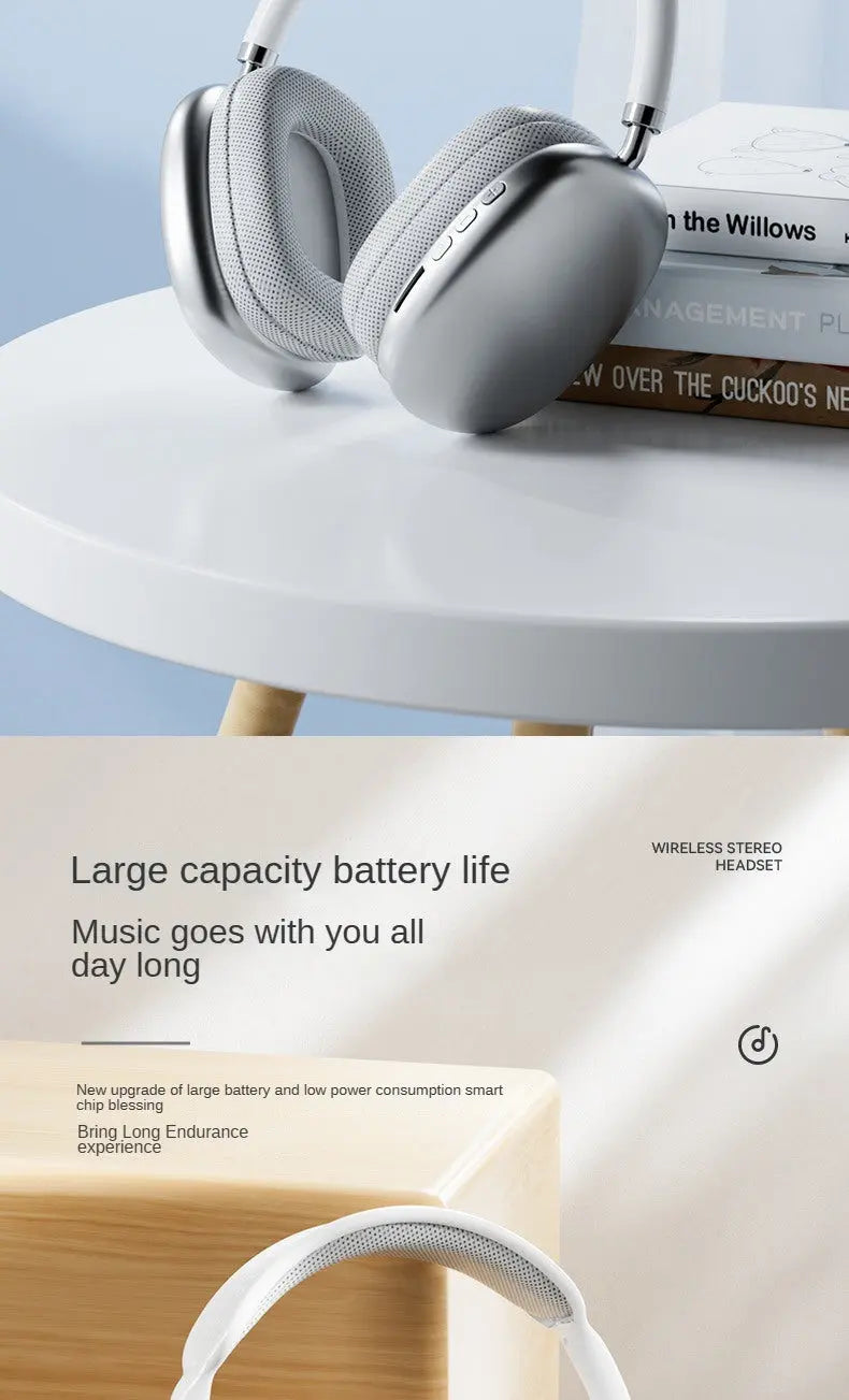 New  P9 Pro  Max Wireless Bluetooth Headphones HiFi Stereo Noise Cancelling Waterproof Mic Pods Over Ear Sports - VINE GLOBAL