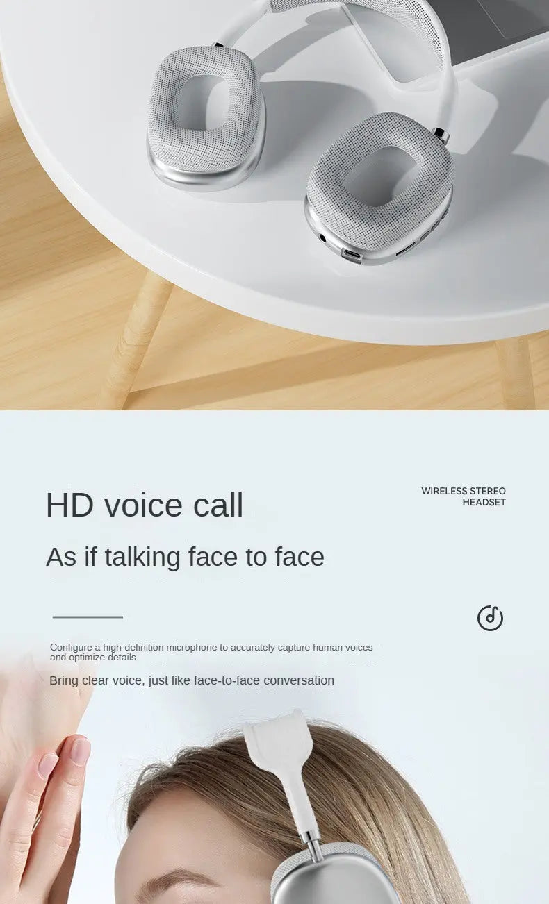 New  P9 Pro  Max Wireless Bluetooth Headphones HiFi Stereo Noise Cancelling Waterproof Mic Pods Over Ear Sports - VINE GLOBAL