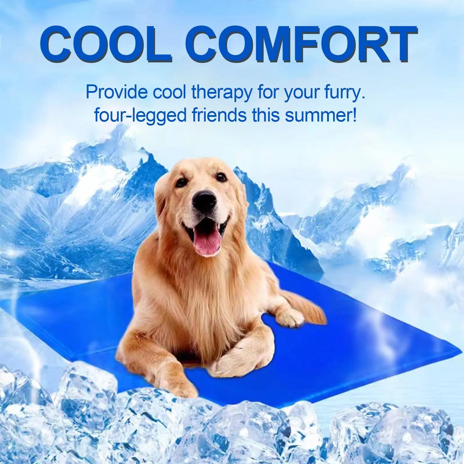 Dog Cooling Mat, Pet Cooling Mat for Dogs and Cats, Pressure Activated Dog Cooling Pad, No Water or Refrigeration Needed, Non-Toxic Gel - VINE GLOBAL