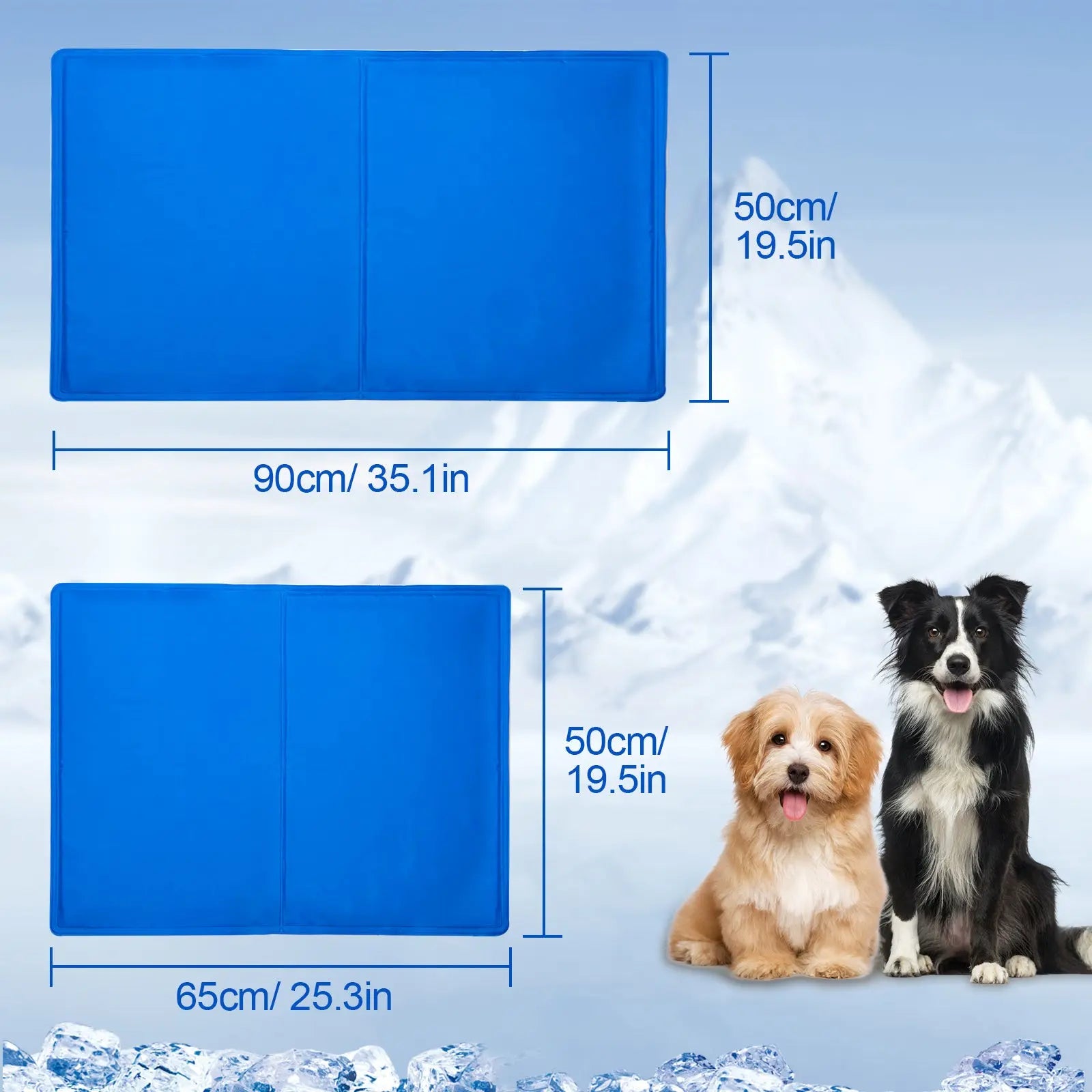 Dog Cooling Mat, Pet Cooling Mat for Dogs and Cats, Pressure Activated Dog Cooling Pad, No Water or Refrigeration Needed, Non-Toxic Gel - VINE GLOBAL